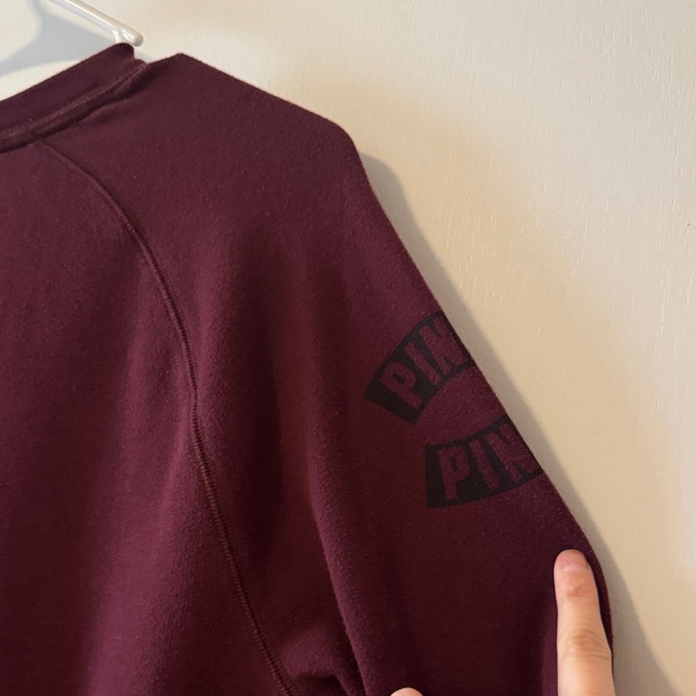 PINK Victoria's Secret Maroon Crew Neck Sweater - Picture 6 of 6